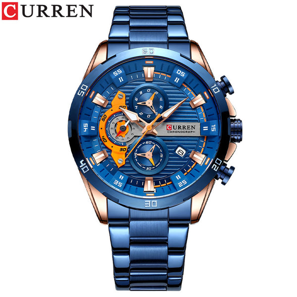 Reloj de Hombre Curren de Acero Inoxidable Azul  8402